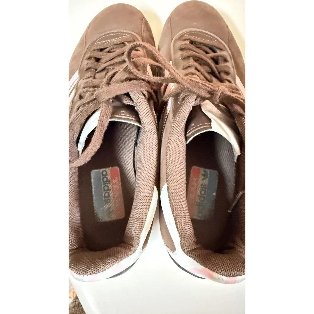 Y2K Adidas Goodyear Women's size 9 Sneakers Trainers Shoes Racing Brown And Pink